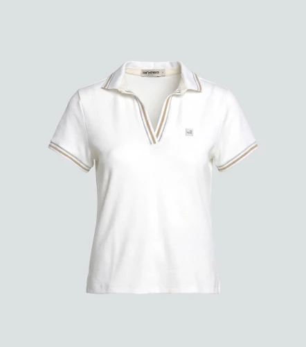 Laura Polo Unicolor Cuello En V Con Martingala Cuello Y Punos Tejidos UnserAR