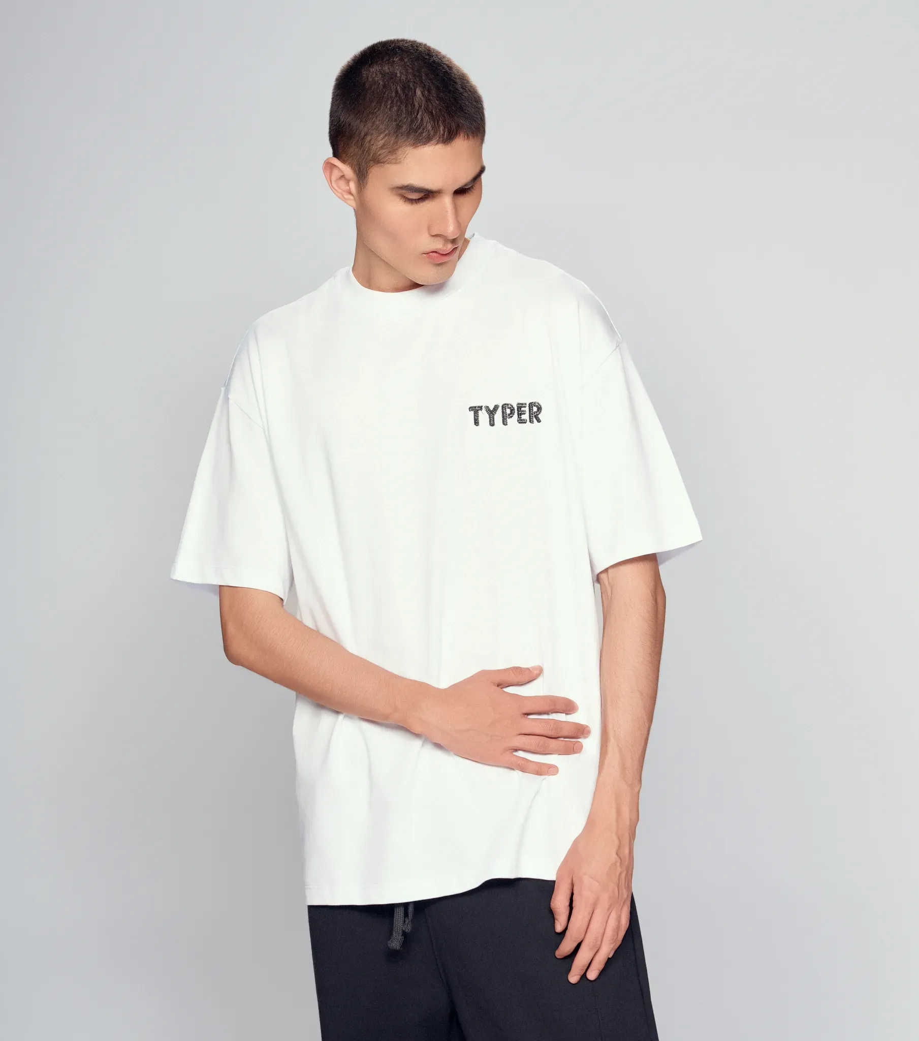 Oporto T Shirt Oversized Bordado Y Estampado Typer 835283 BL