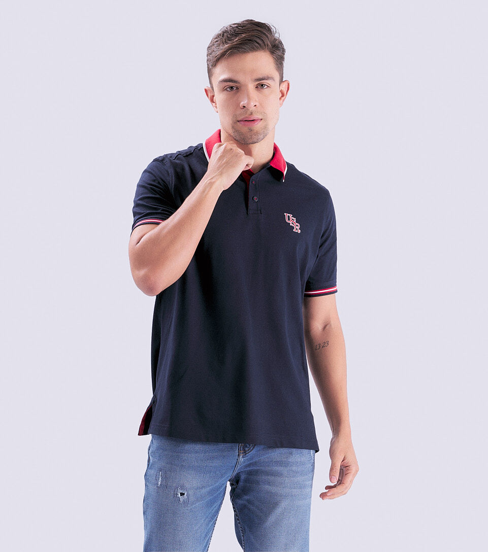 Polo Para Hombre Comfort Unicolort Con Estampado Unser 832862 AR