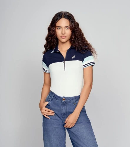 Polo Para Mujer Combinado Manga Corta DerekAT