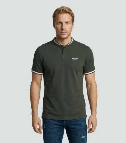 Slim Ivan Polo Unicolor Para Hombre Con Estampado En Delanero Y Cuello Neru UnserVD