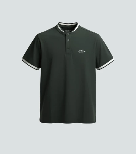 Slim Ivan Polo Unicolor Para Hombre Con Estampado En Delanero Y Cuello Neru UnserVD