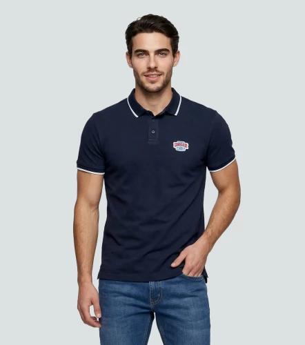 Slim Julian Polo Unicolor Con Bordado UnserAZ