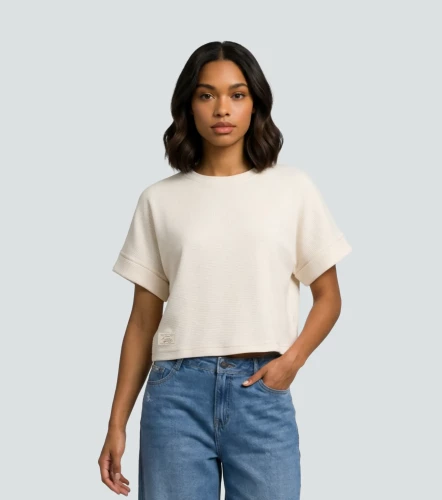 Victoria Blusa T Shirt Unicolor Manga Enteriza UnserAR