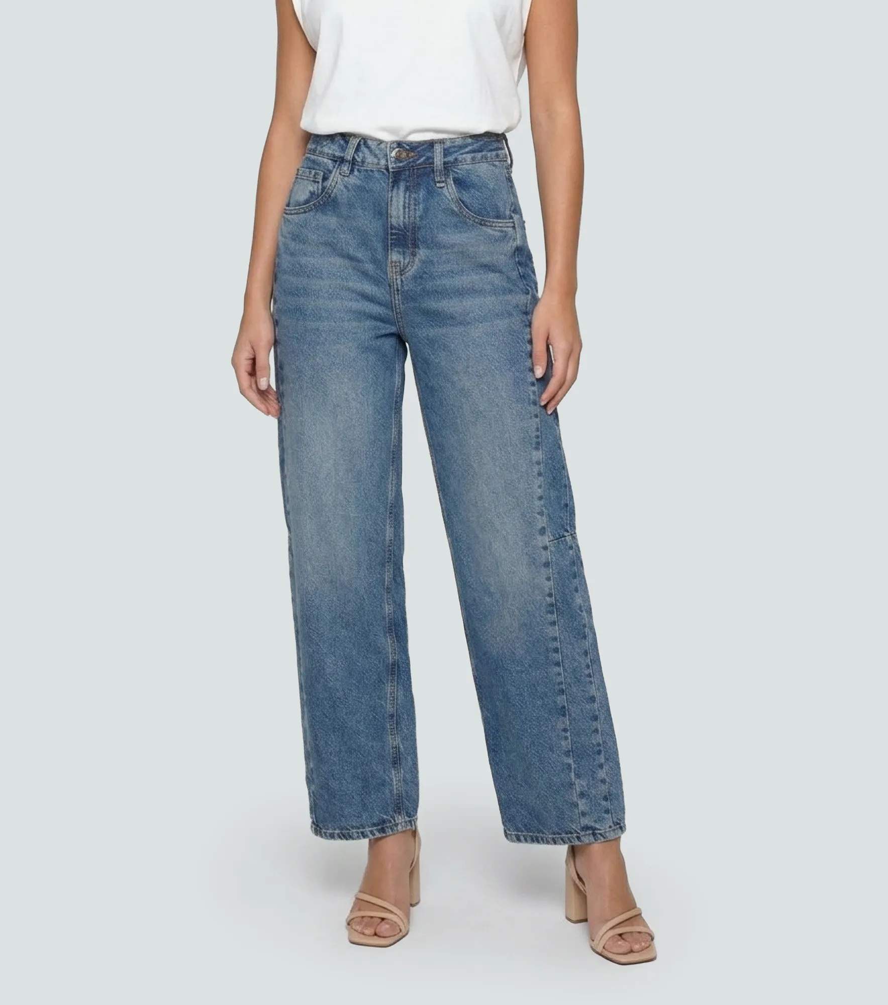 Praga Jean Para Mujer Tipo Barrel Sabrina DerekAZ