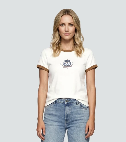 Marce Blusa T Shirt Combinada Con Estampado En Delantero UnserKQ