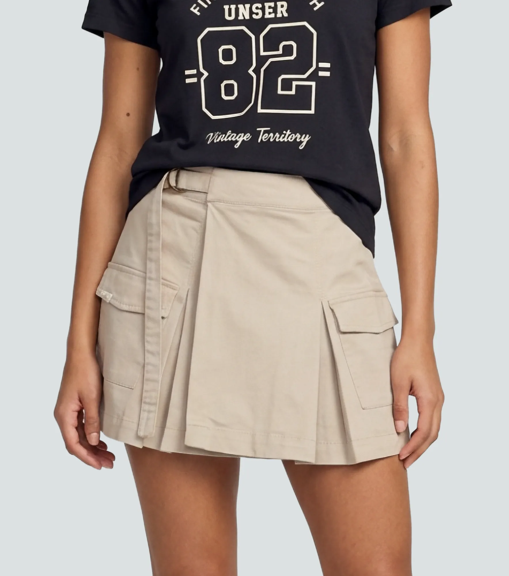 Yoli Falda Con Bolsillos Y Pinzas En Delantero UnserKQ