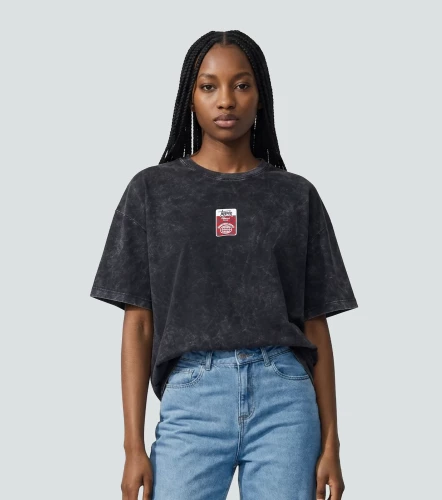 Mary T Shirt Boxy Con Acid Wash TyperNG