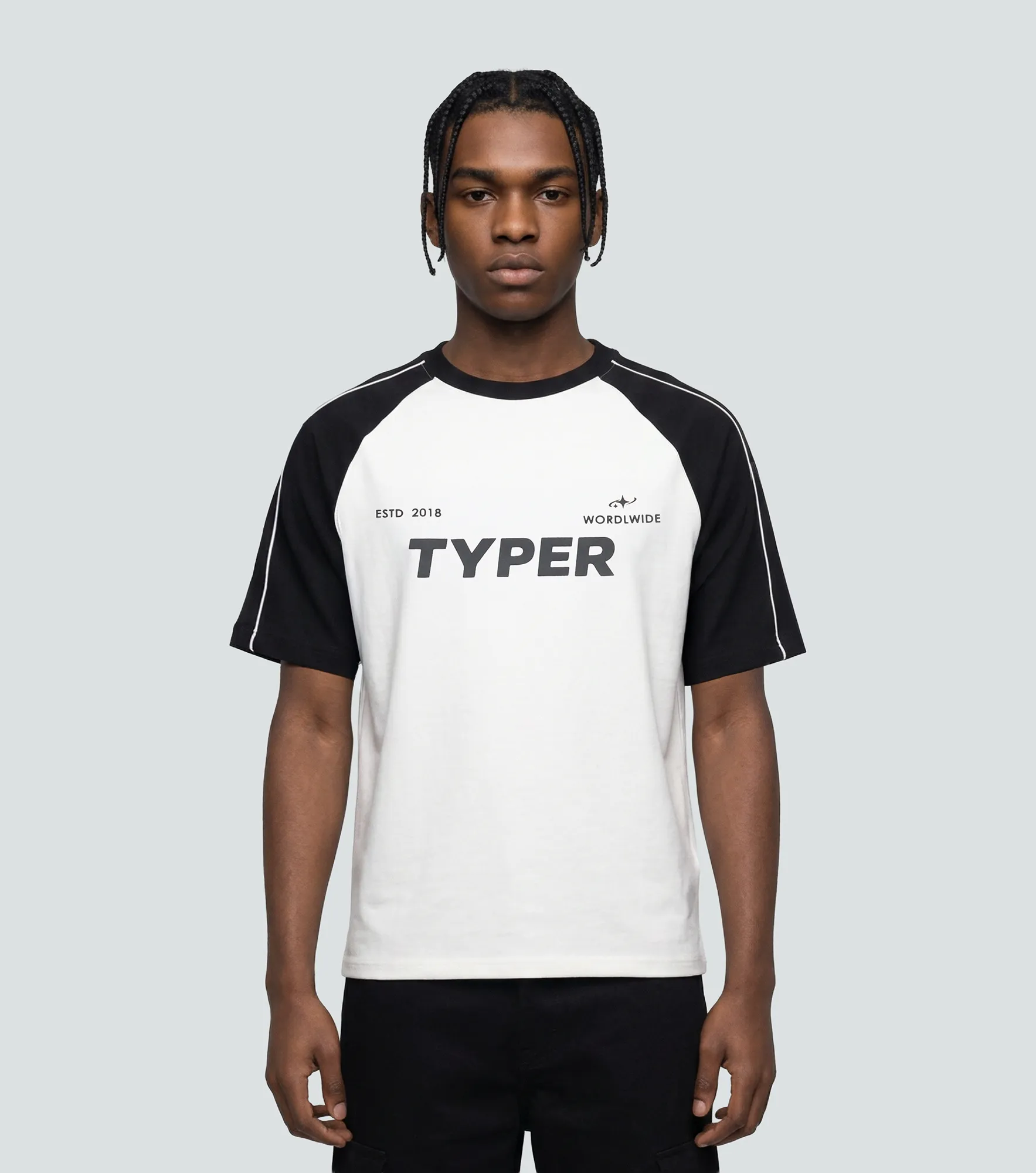 Harvey T Shirt Oversize Manga Rangla Typer 838036 NG