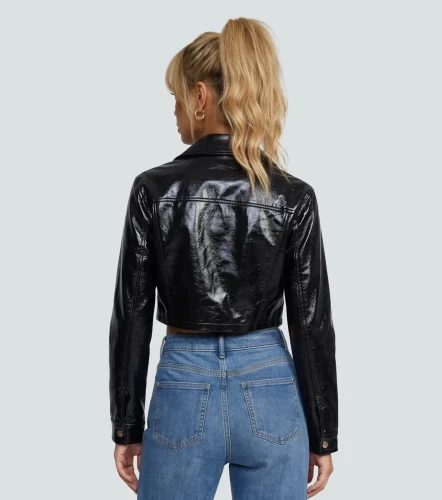 Chaqueta Biker De Cuero Estilo Motero Para Mujer DerekNG