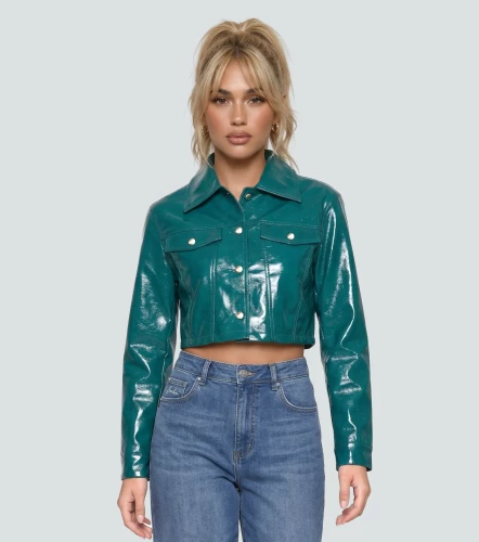 Chaqueta Biker De Cuero Estilo Motero Para Mujer DerekVD