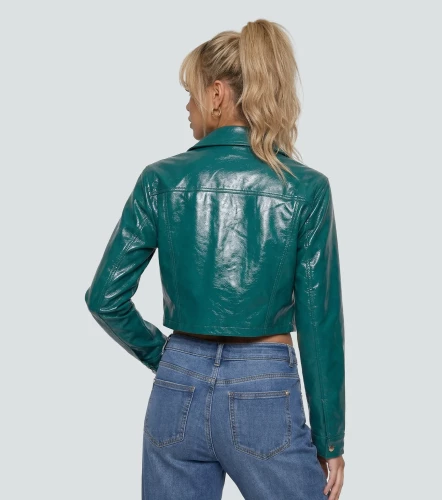 Chaqueta Biker De Cuero Estilo Motero Para Mujer DerekVD