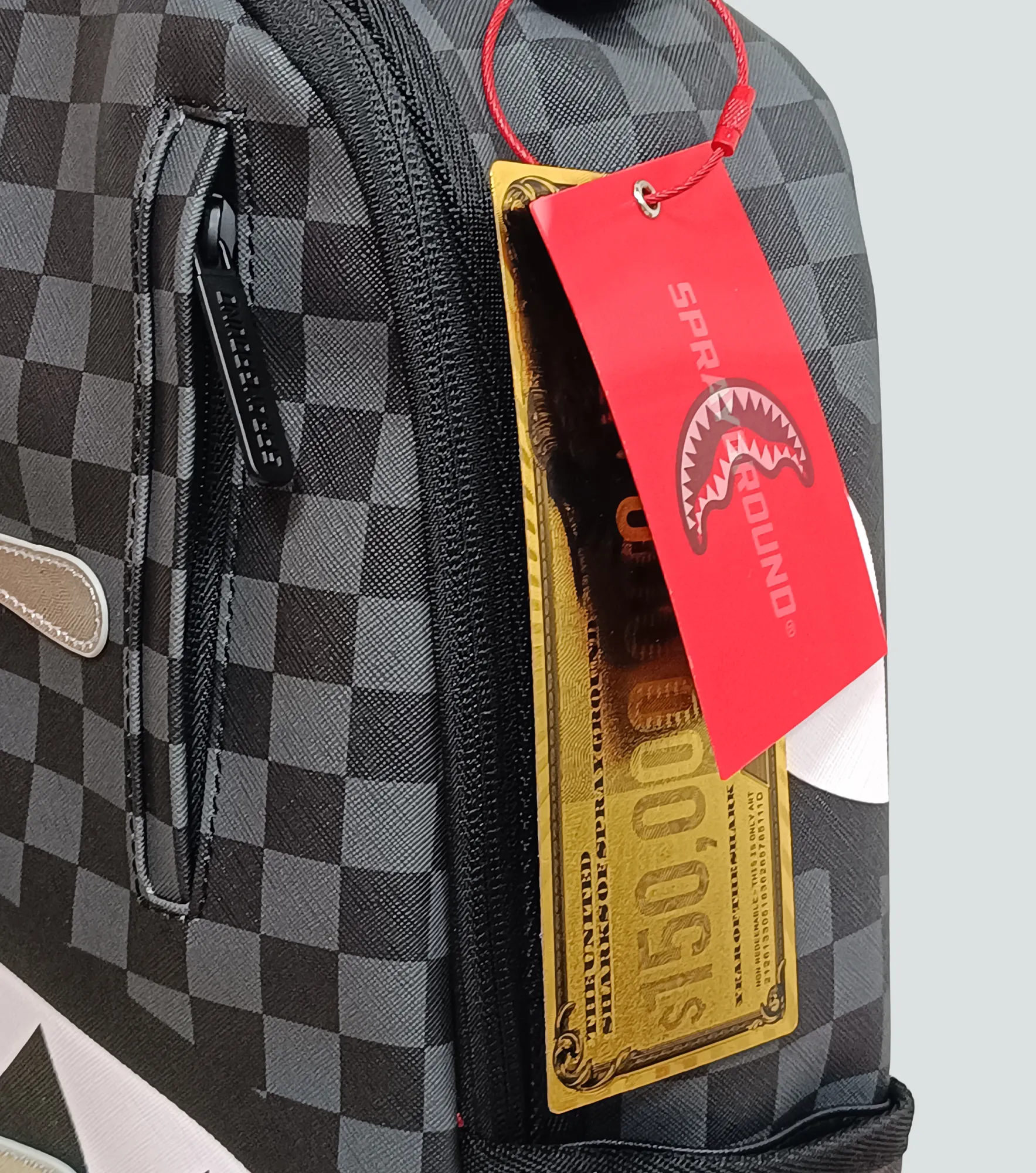 Morral Sprayground Silver Side Drip Black Check 133571 NG