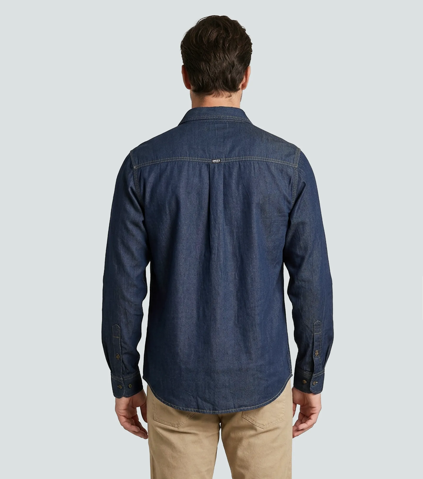 Slim Gustavo Camisa En Chambray Con Detalles Unser 836223 AZ