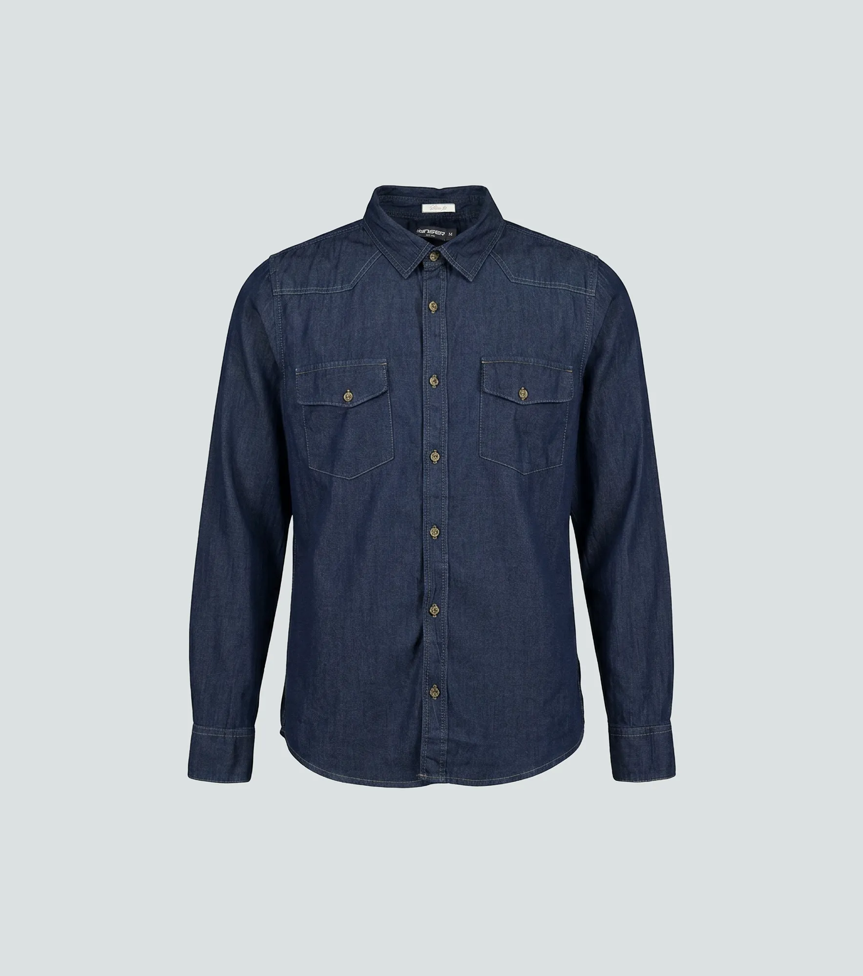 Slim Gustavo Camisa En Chambray Con Detalles Unser 836223 AZ