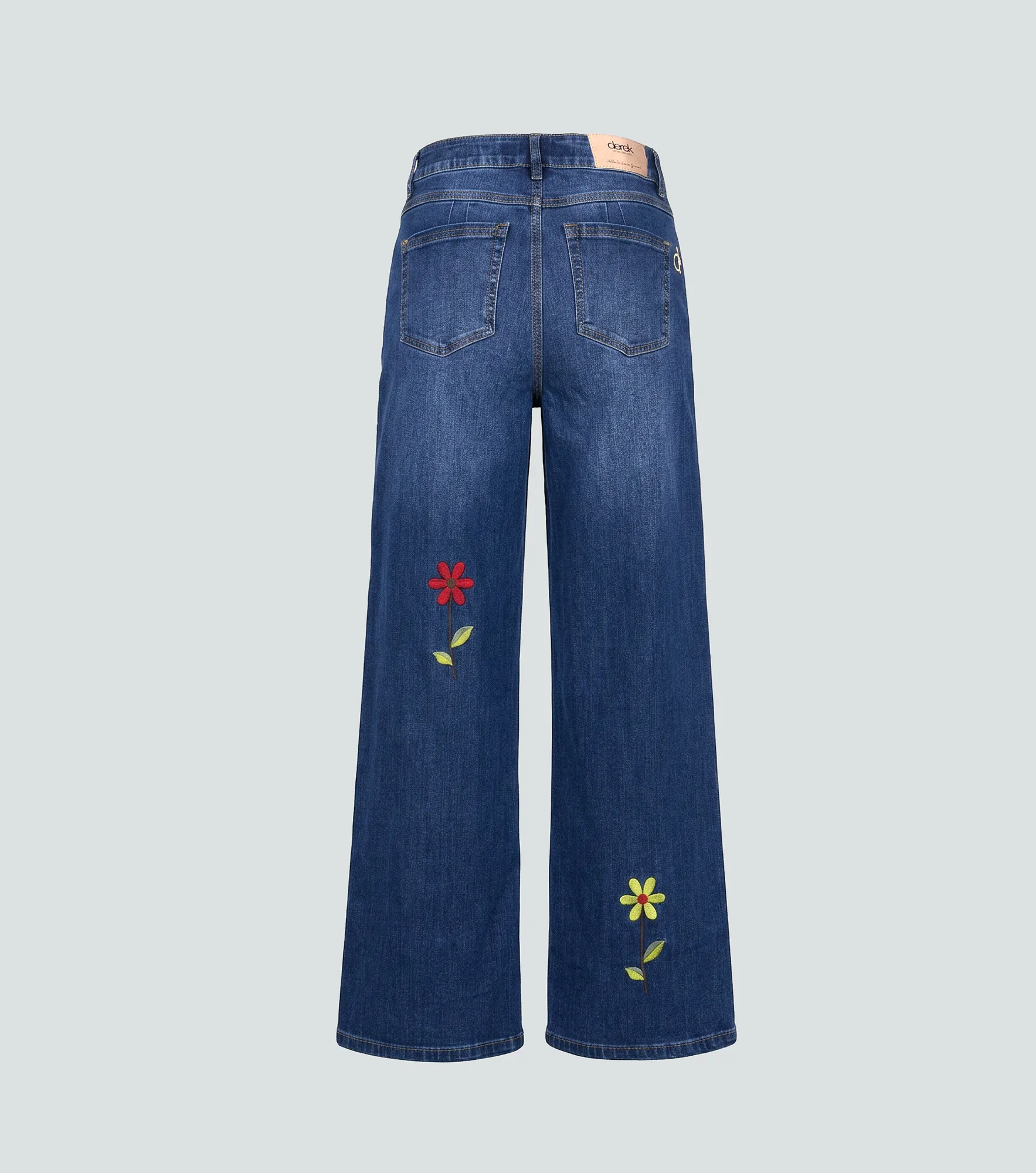 Praga Jean Para Mujer Wide Leg Con Bordado Roberta Derek 838239 AZ