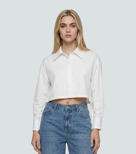 Blusa Camisera Para Mujer Con Detalle De Cordon DerekBH