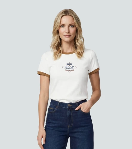 Marce Blusa T Shirt Combinada Con Estampado En Delantero UnserCF