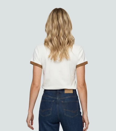 Marce Blusa T Shirt Combinada Con Estampado En Delantero UnserCF