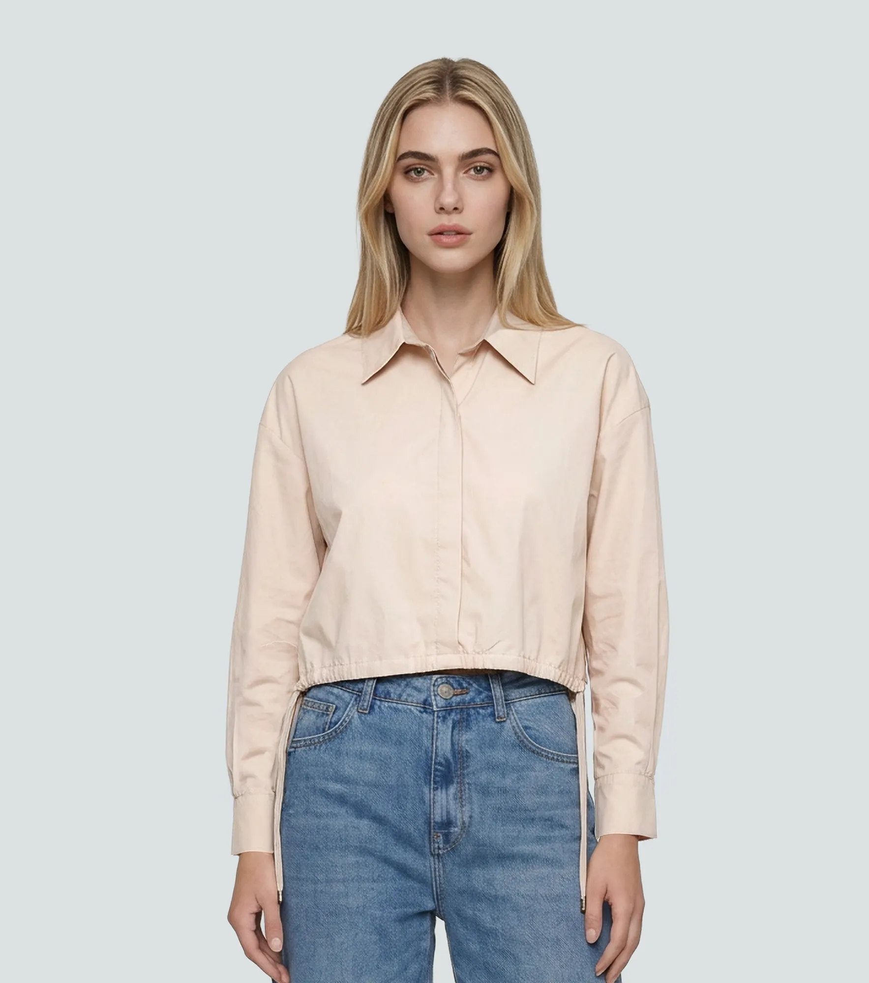 Blusa Camisera Para Mujer Con Detalle De Cordon DerekKQ