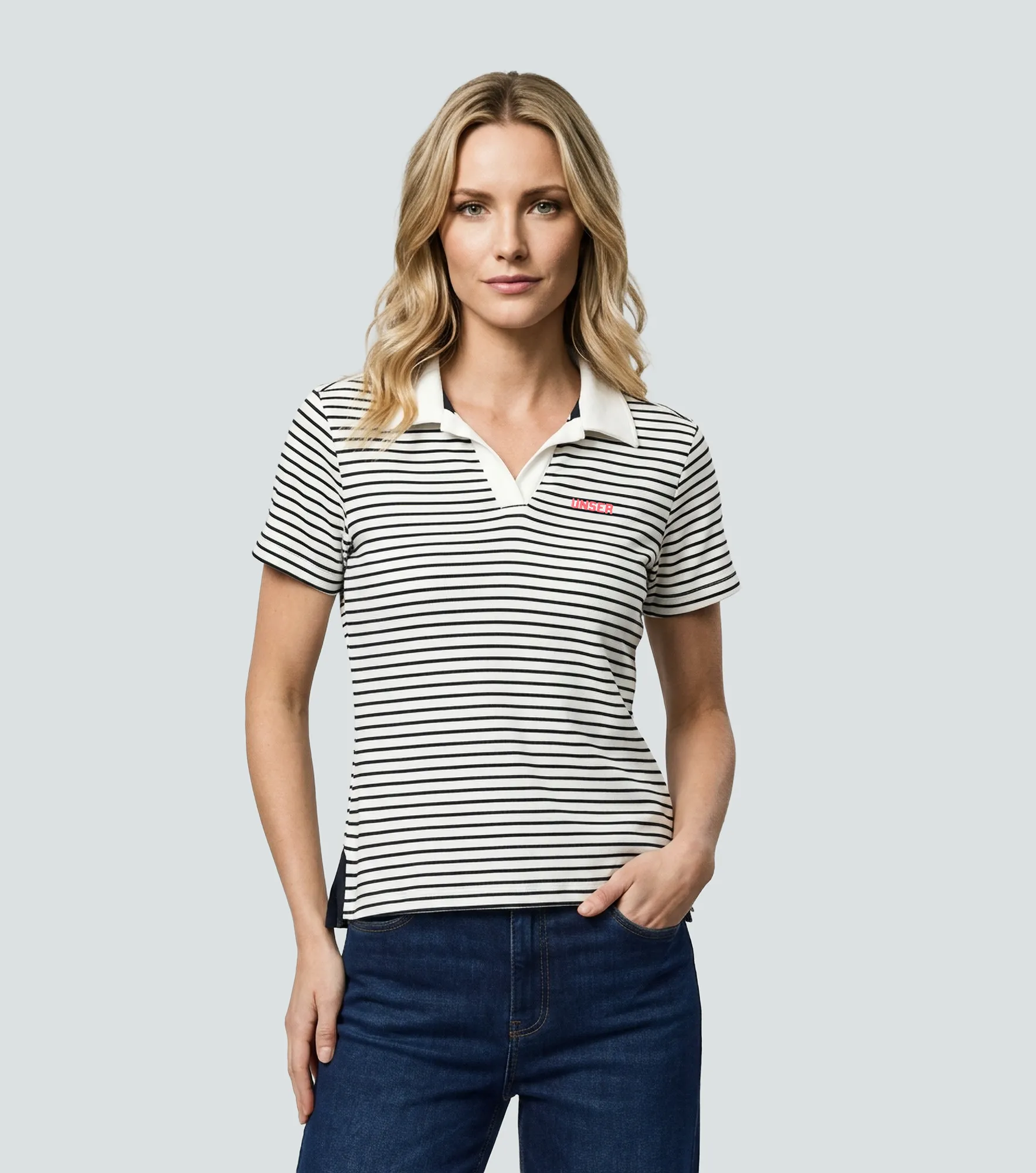 Valery Blusa Tipo Polo Con Cuello Y Escote En V UnserCU