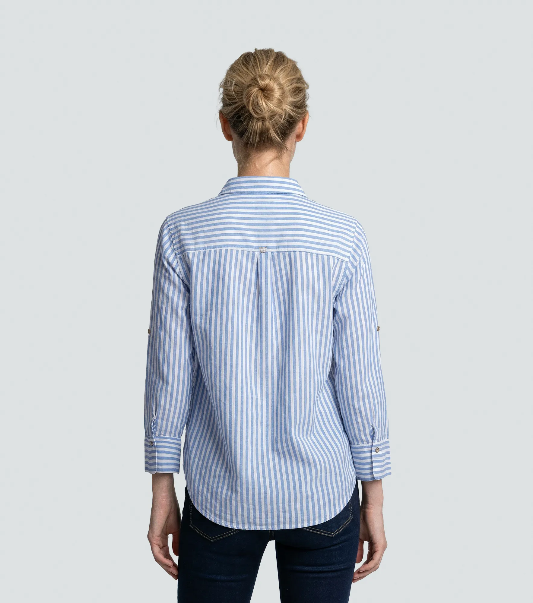 Blusa De Rayas En Lino Manga 3 4 Derek 832885 AZ