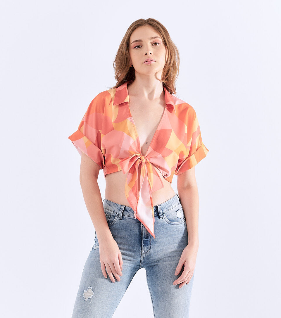 Blusa Para Mujer Cruzada Con Tiras Para Anudar Unser 829510 RS