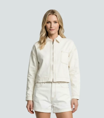 Clara Chaqueta Unicolor Con Detalle En Delantero UnserCR