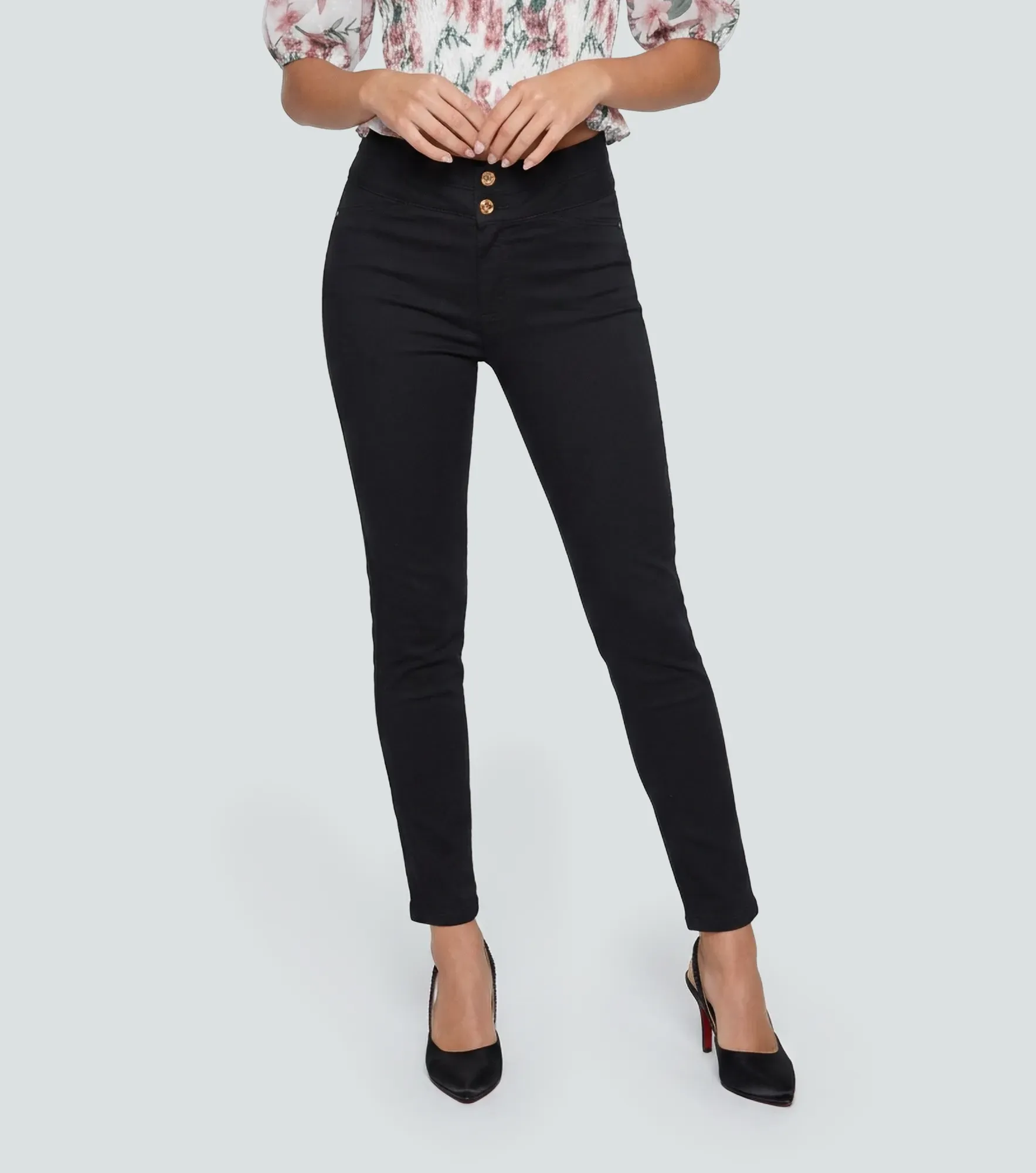 Jean Para Mujer Con Corte En Pretina Bota Skinny Derek 812068 NG