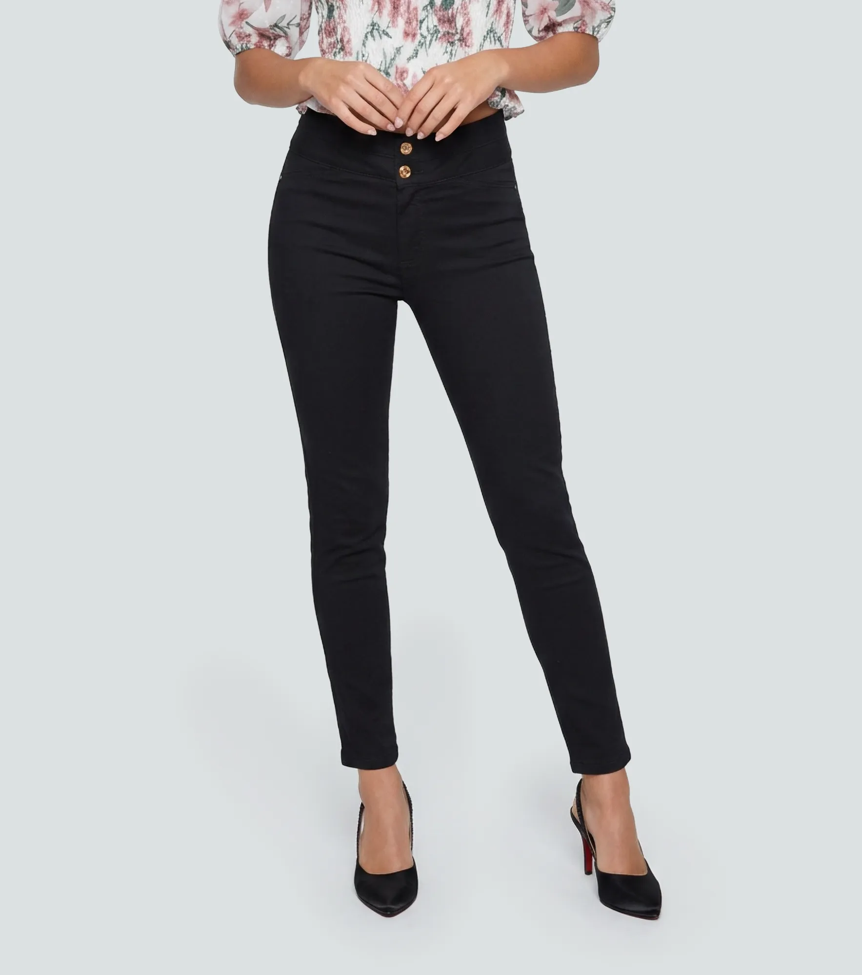 Jean Para Mujer Con Corte En Pretina Bota Skinny DerekNG