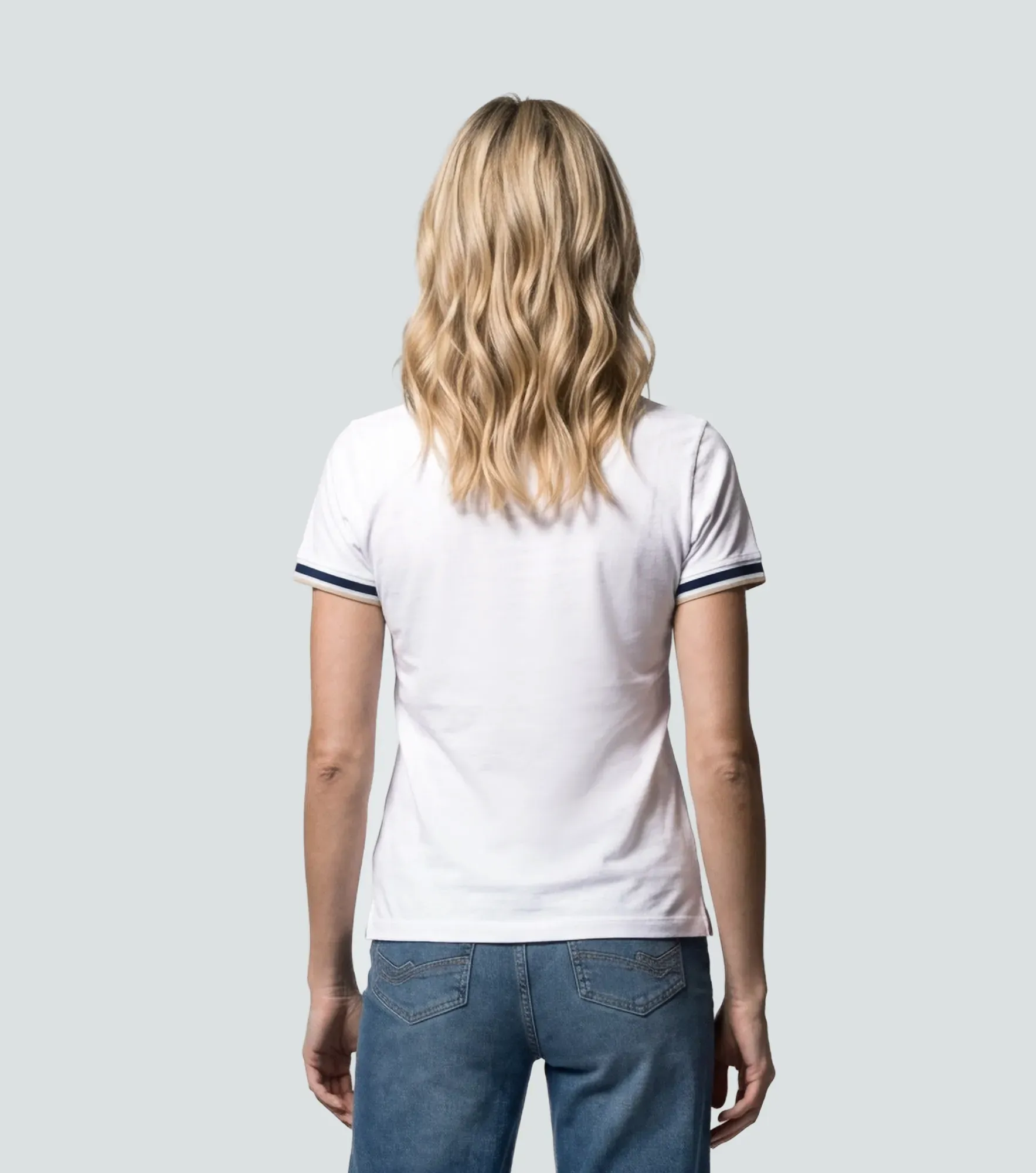 Mary Blusa Polo Con Cortes Cuello Y Punos Tejidos Unser 832675 BL