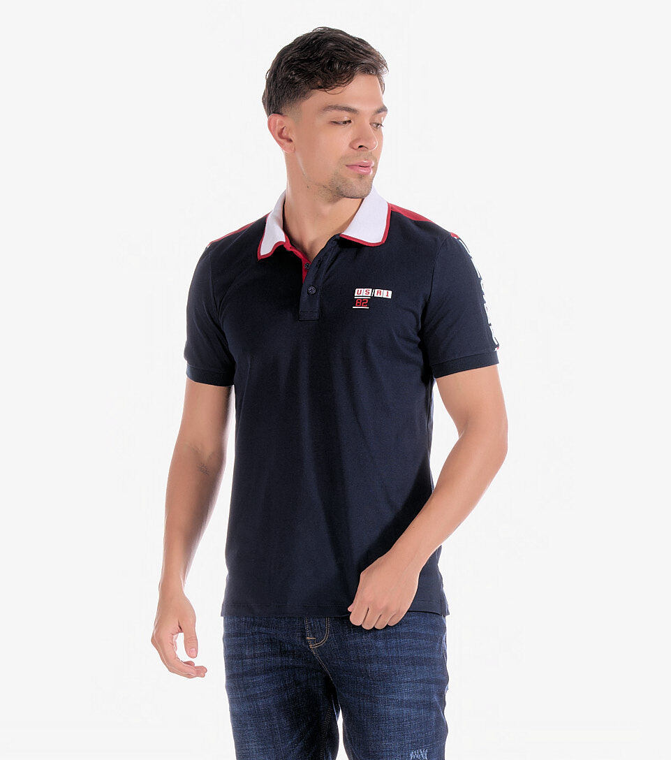 Polo Para Hombre Molderia Slim Combinado Con Estampado UnserAZ