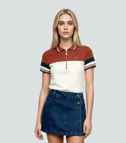 Polo Para Mujer Combinado Manga Corta DerekTR