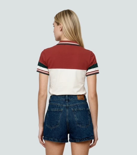 Polo Para Mujer Combinado Manga Corta DerekTR