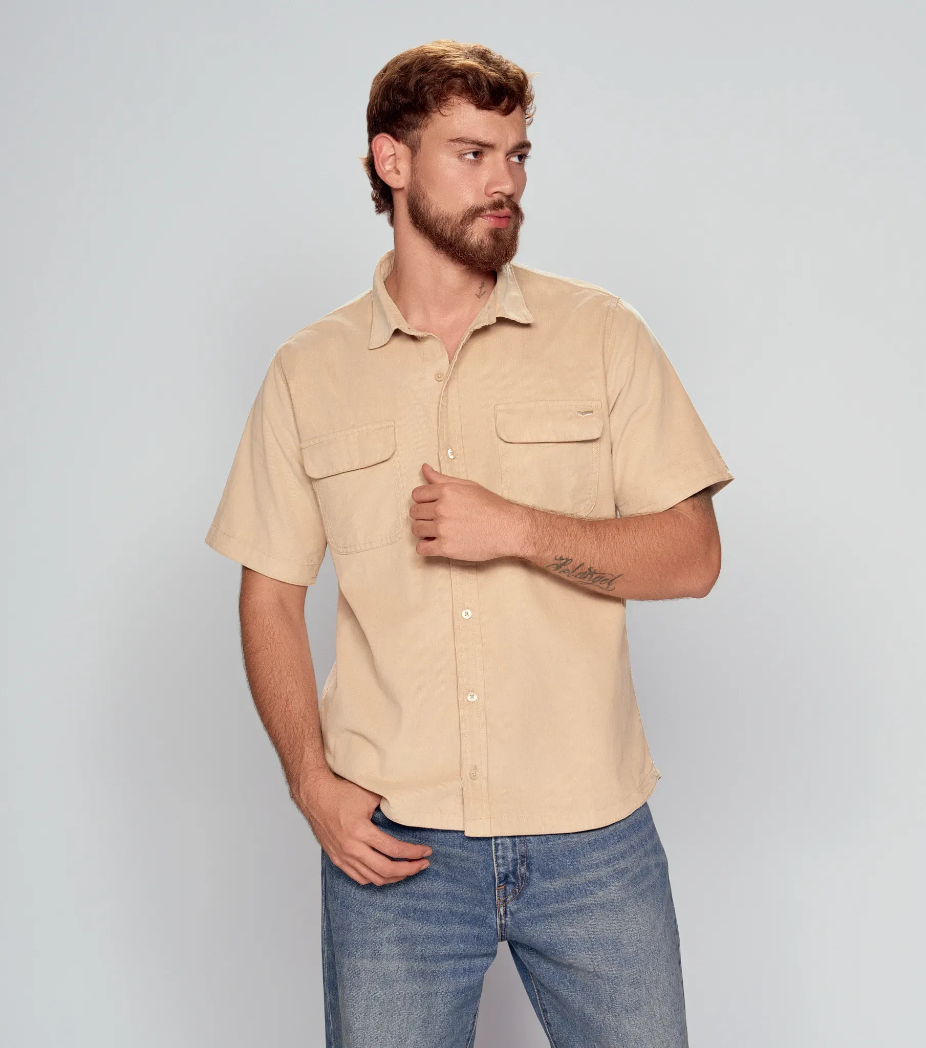 Renzo Camisa Slim Masculina Gas 835583 BG