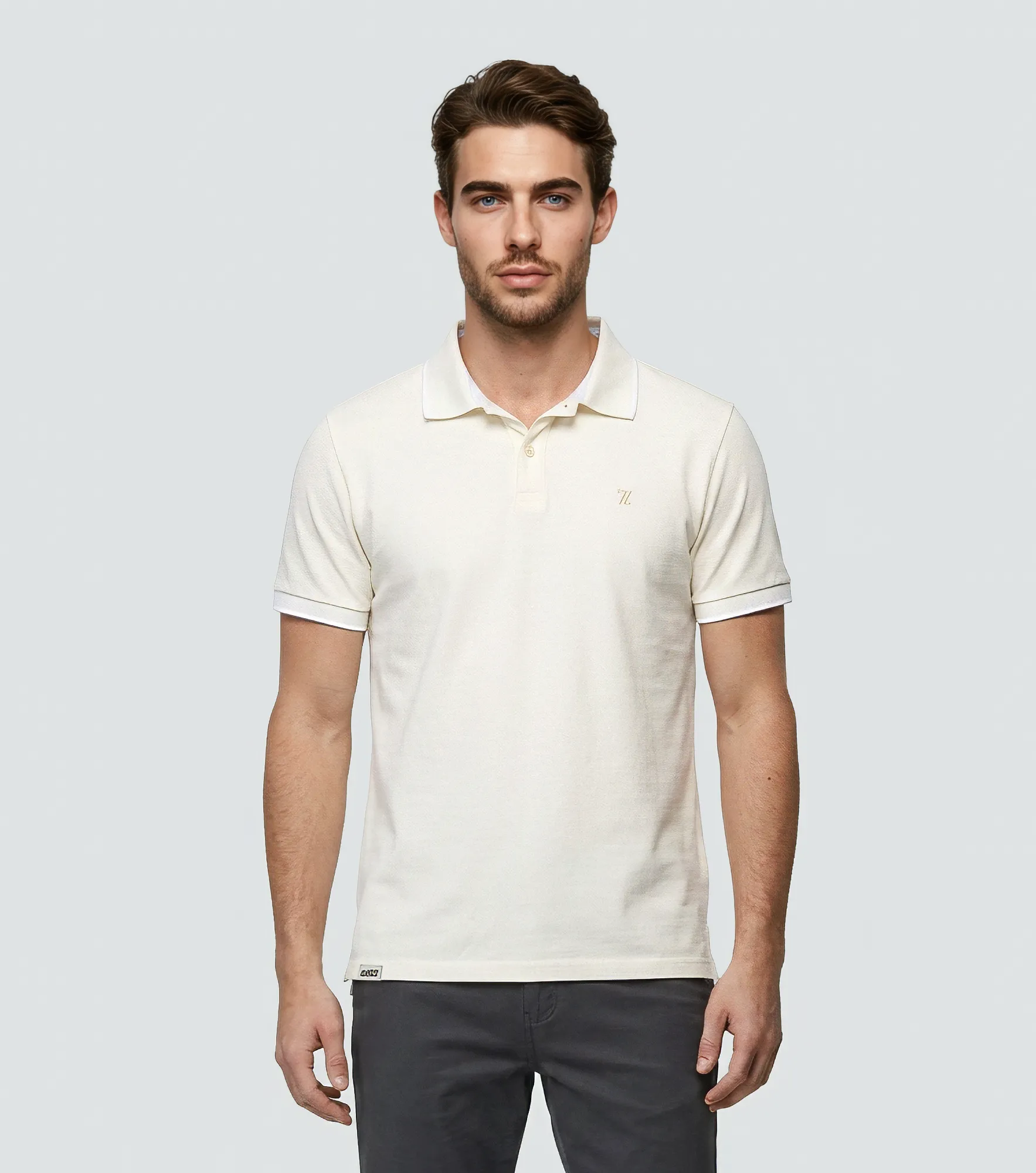 Comfort Joel Polo Unicolor Con Tejidos Al Tono UnserAR