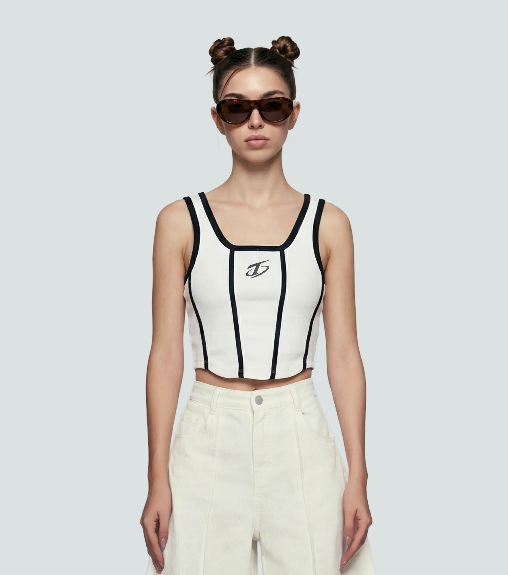 Alice Blusa Slim Con Sesgos En Contraste Typer 837958 AR