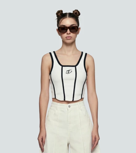Alice Blusa Slim Con Sesgos En Contraste TyperAR