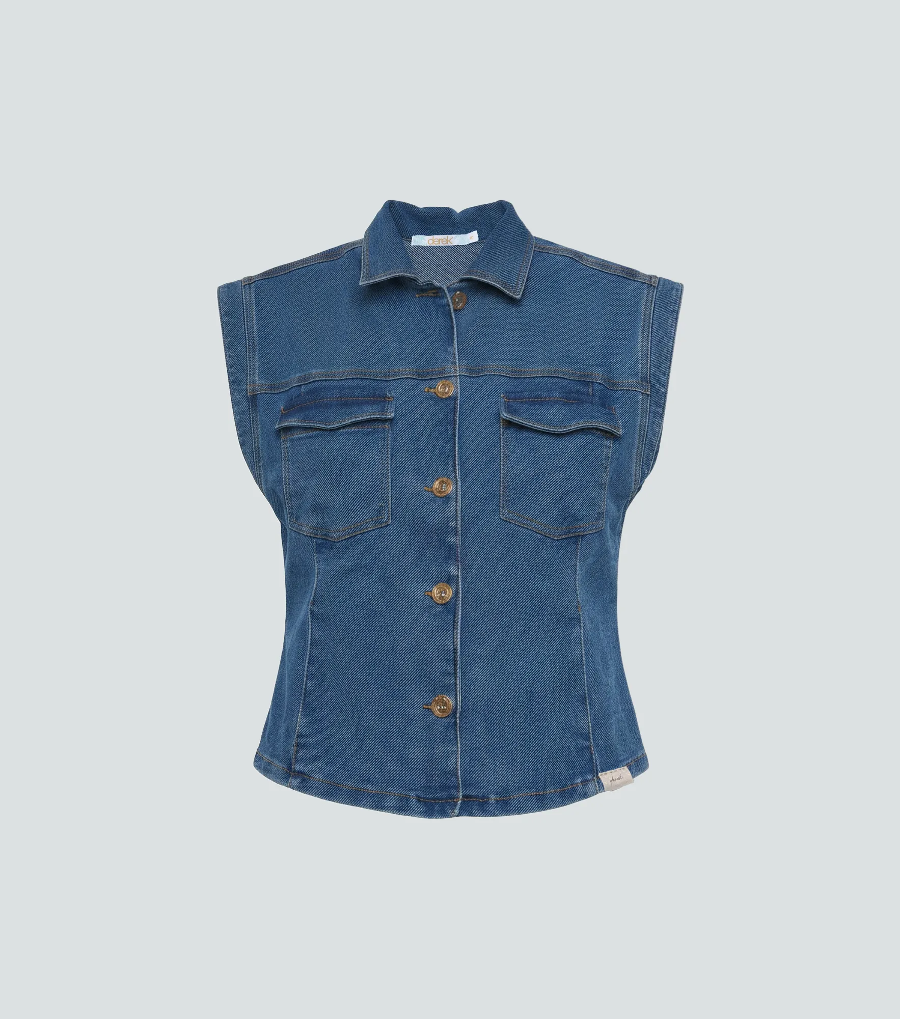 Chaleco En Indigo Para Mujer Con Proceso Tatis Derek 836005 AZ