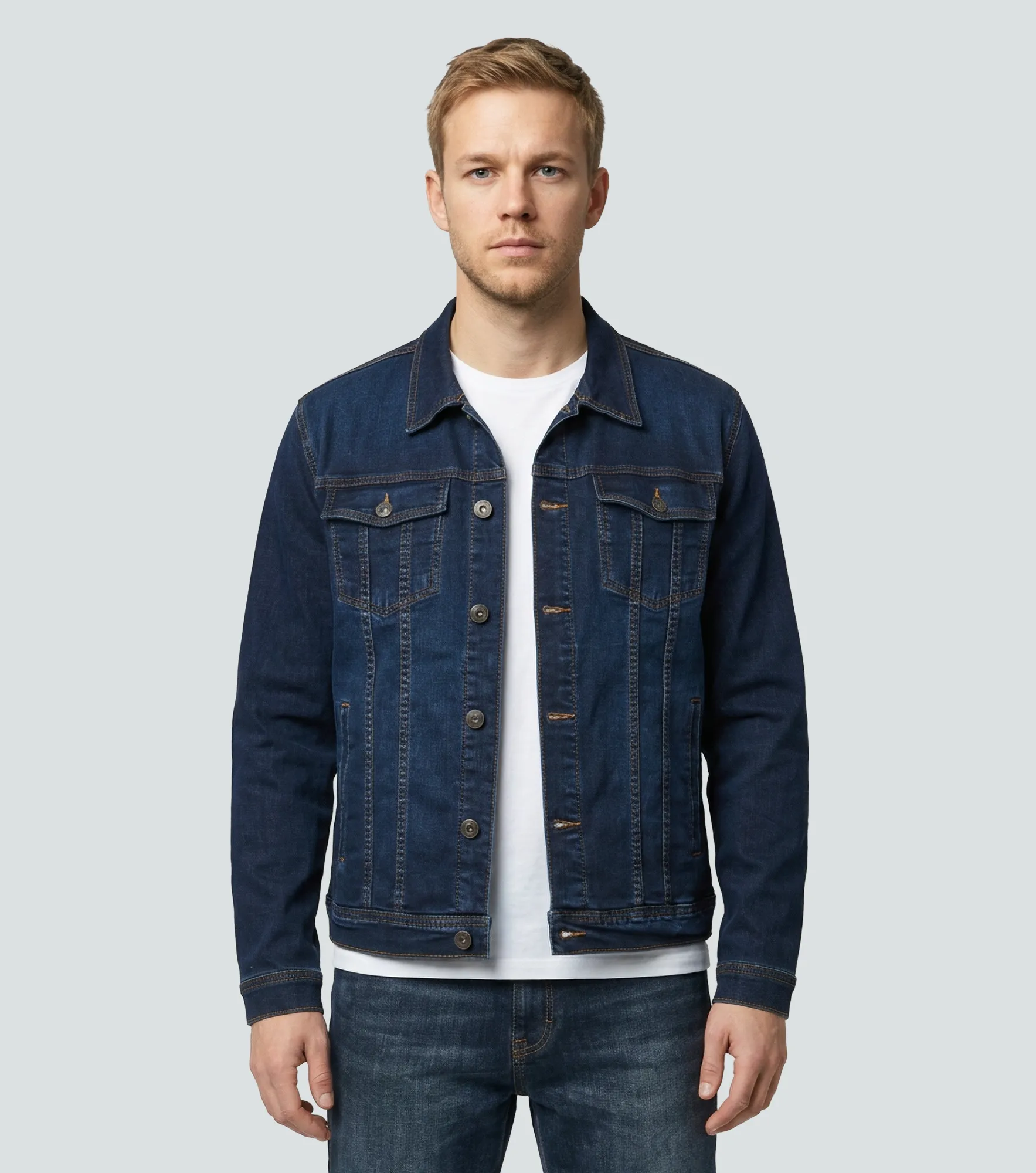 Giovany Chaqueta Azul Medio Con Detalle De Color Unser 837096 AZ