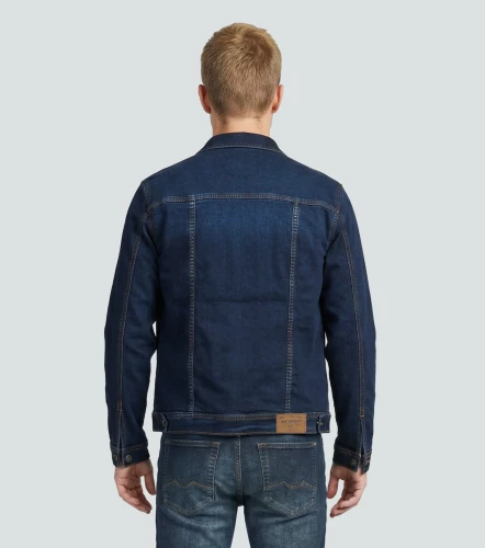 Giovany Chaqueta Azul Medio Con Detalle De Color UnserAZ