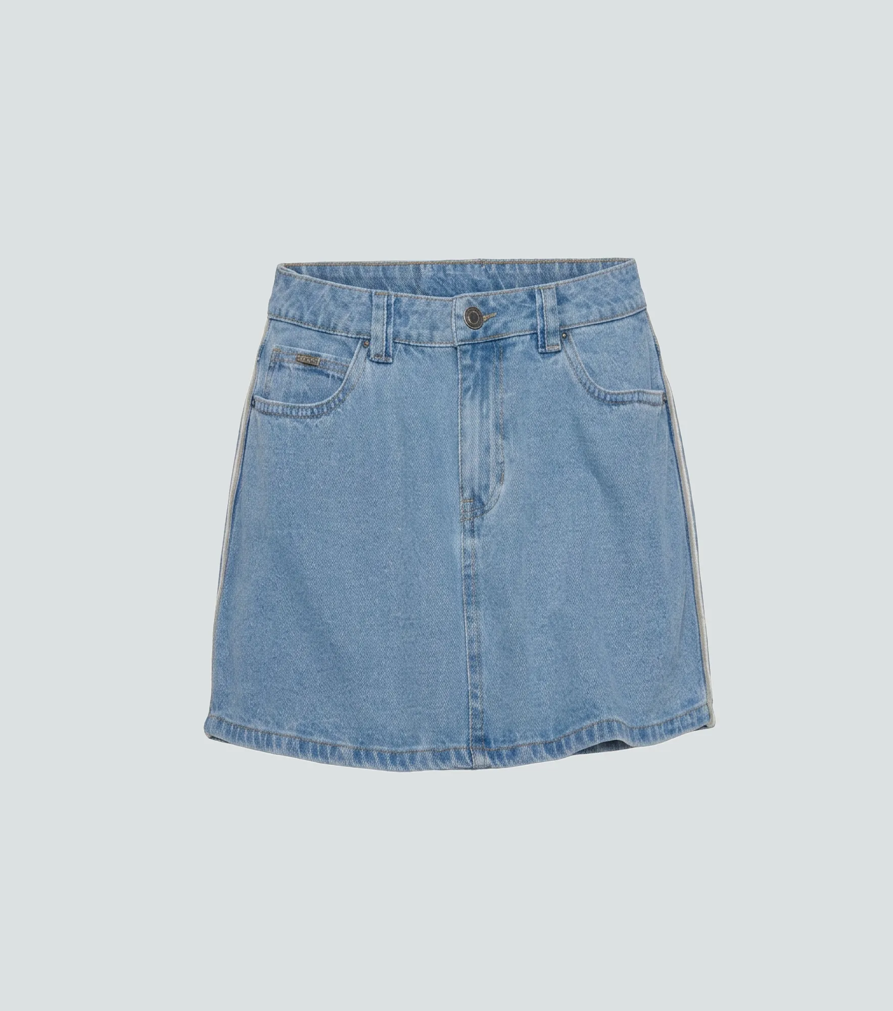 Alicia Falda En Denim Proceso Claro Con Detalles En Costados Unser 837867 AZ