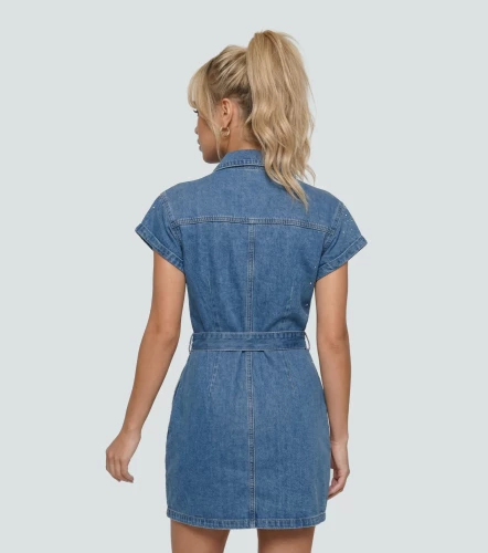 Vestido En Indigo Para Mujer Con Brillos Karol DerekAZ