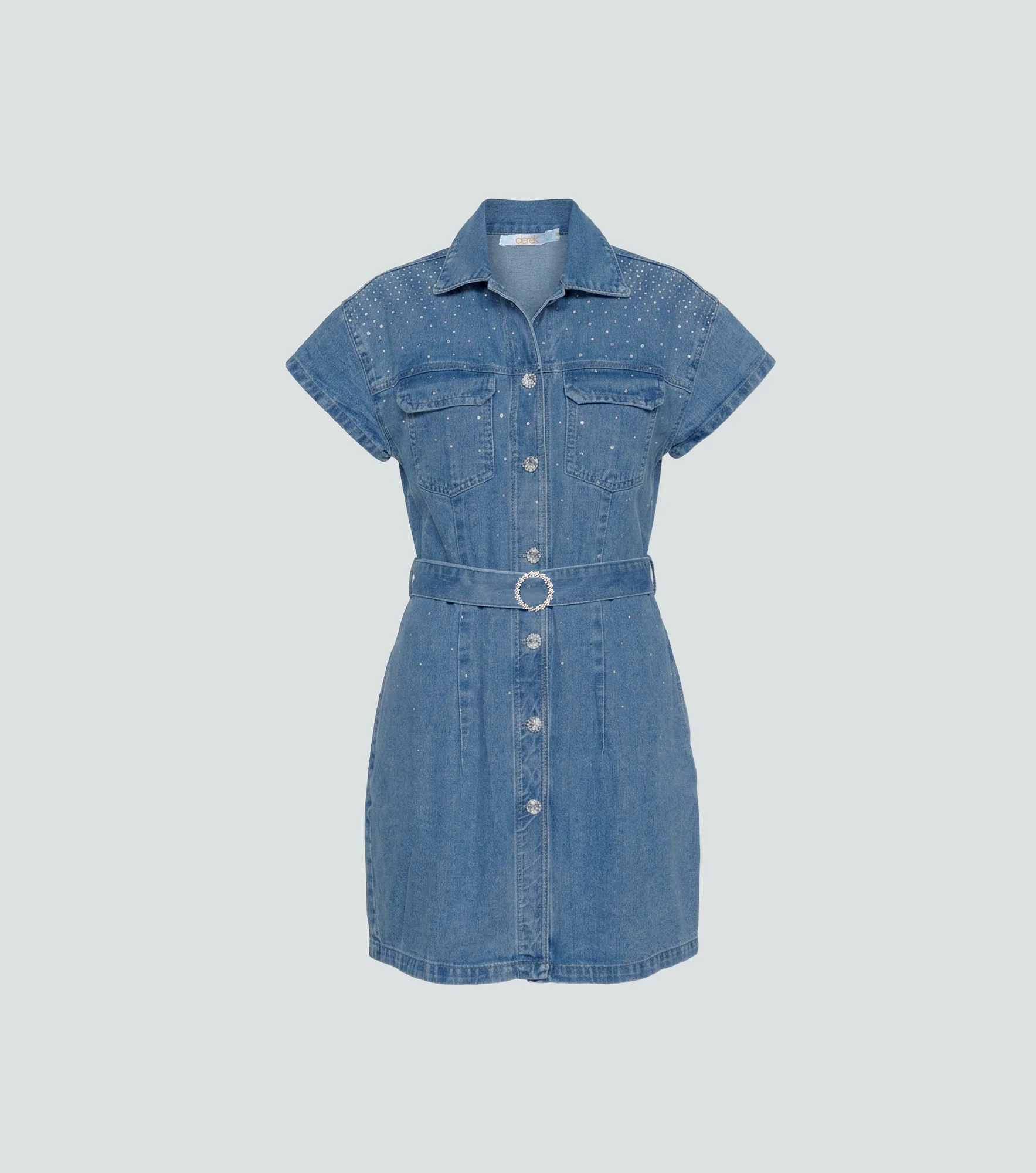 Vestido En Indigo Para Mujer Con Brillos Karol Derek 838154 AZ