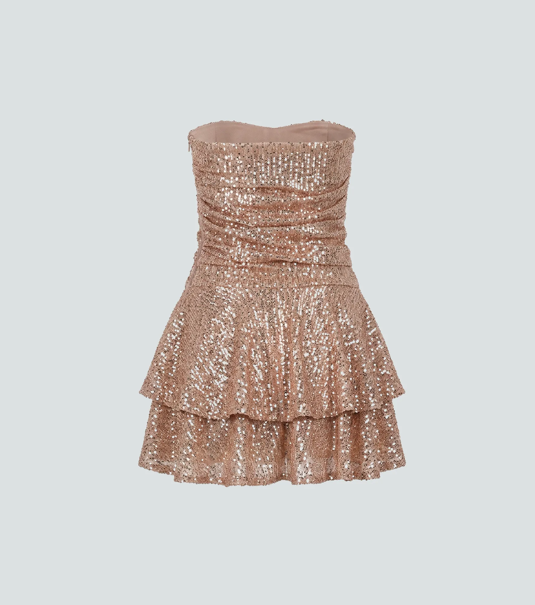Vestido Corto Strapless Para Mujer Brillante Alia Derek 838396 KQ
