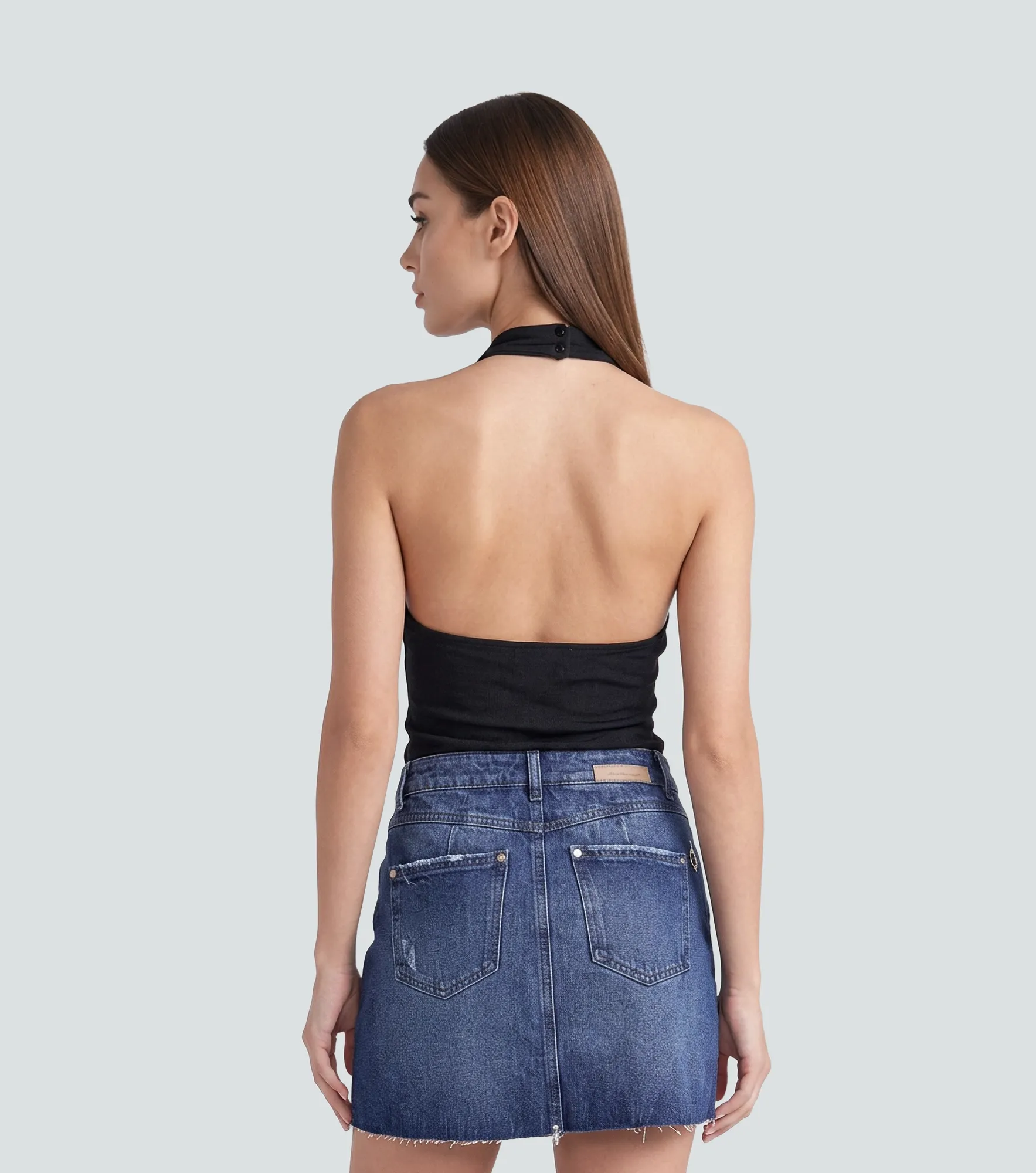 Blusa Halter Para Mujer Unicolor Aleja Derek 837666 NG