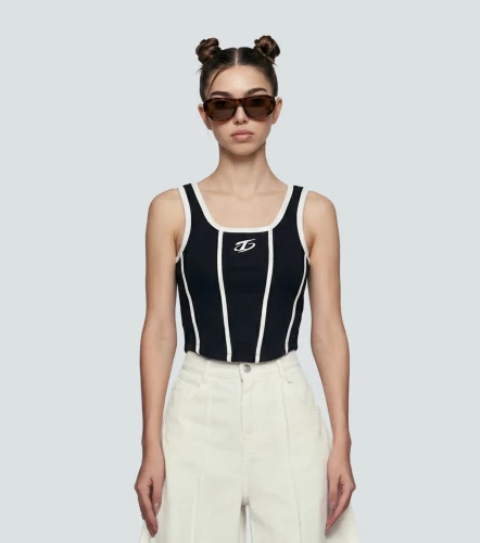Alice Blusa Slim Con Sesgos En Contraste TyperNG