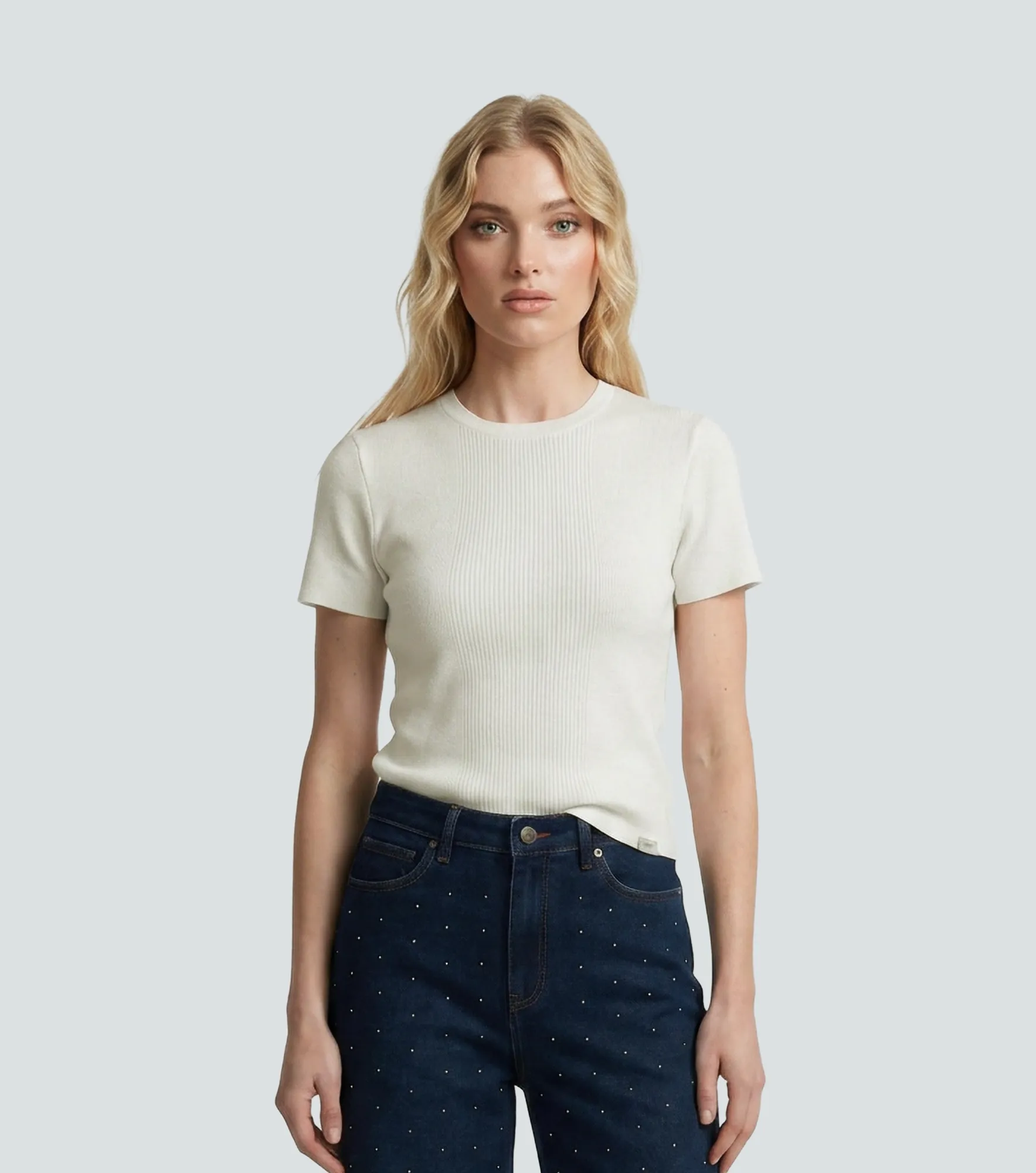 Blusa Tejida Para Mujer Manga Corta Sabrina DerekAR