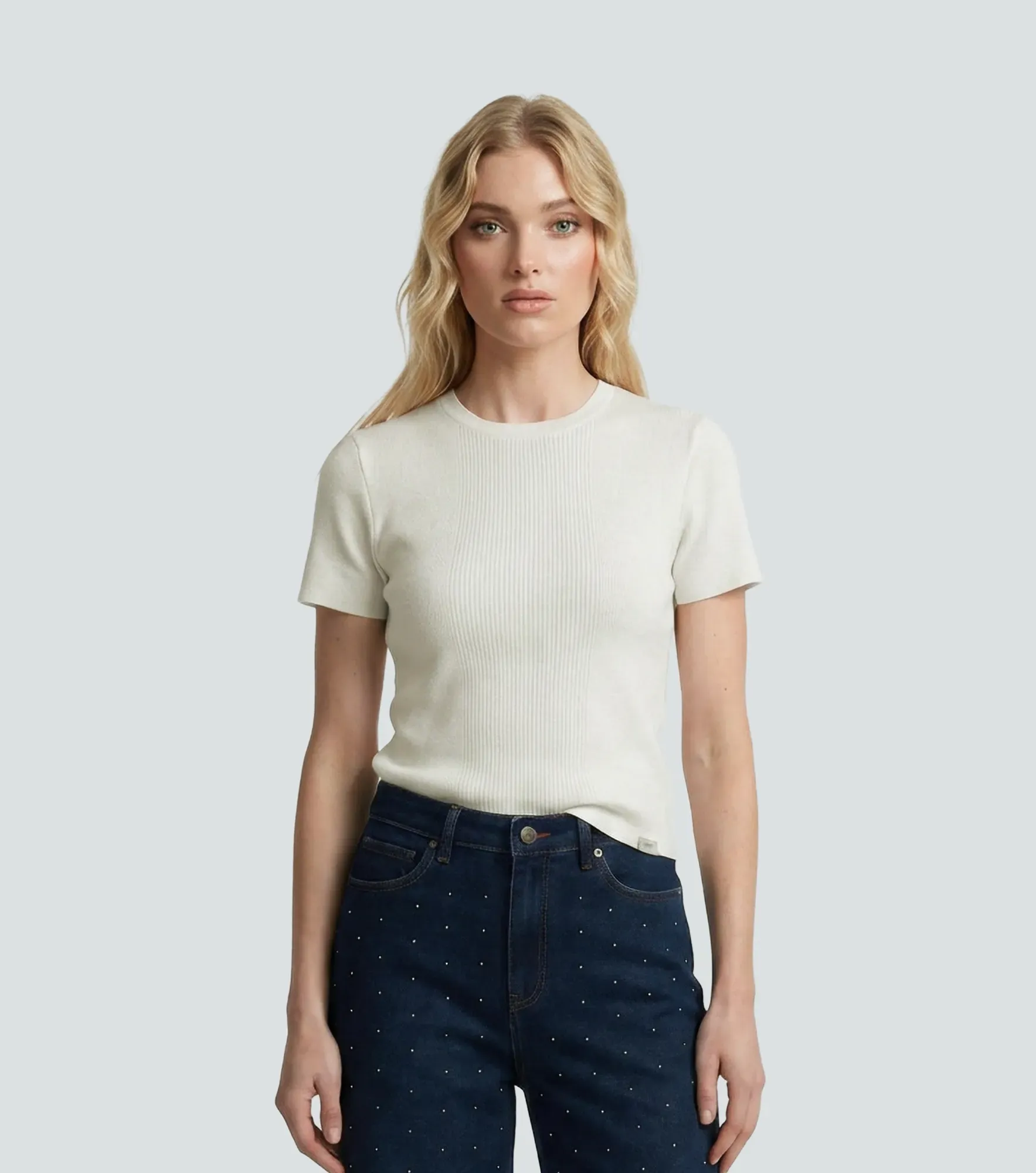 Blusa Tejida Para Mujer Manga Corta Sabrina Derek 837654 AR