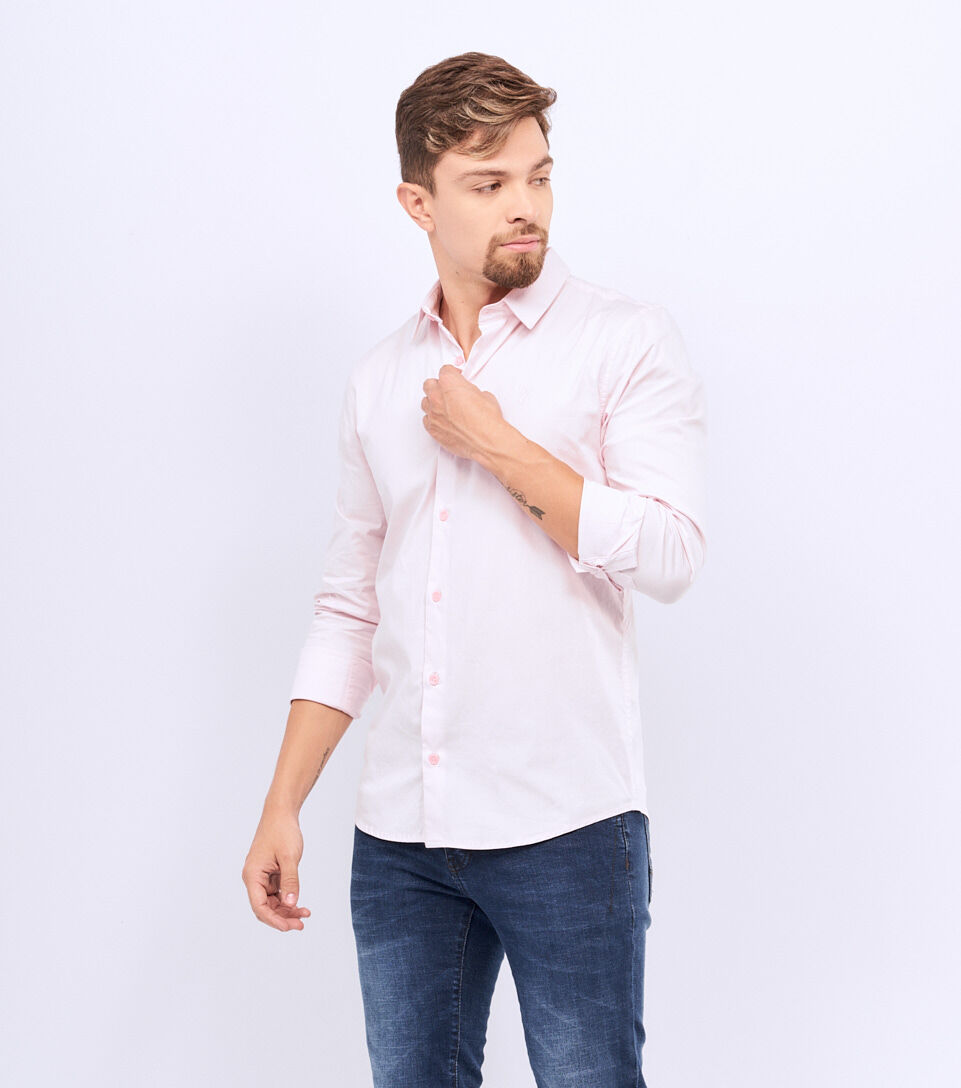 Camisa Billy Slim Popelina Strech Unicolor Sin Bolsillo UnserRC